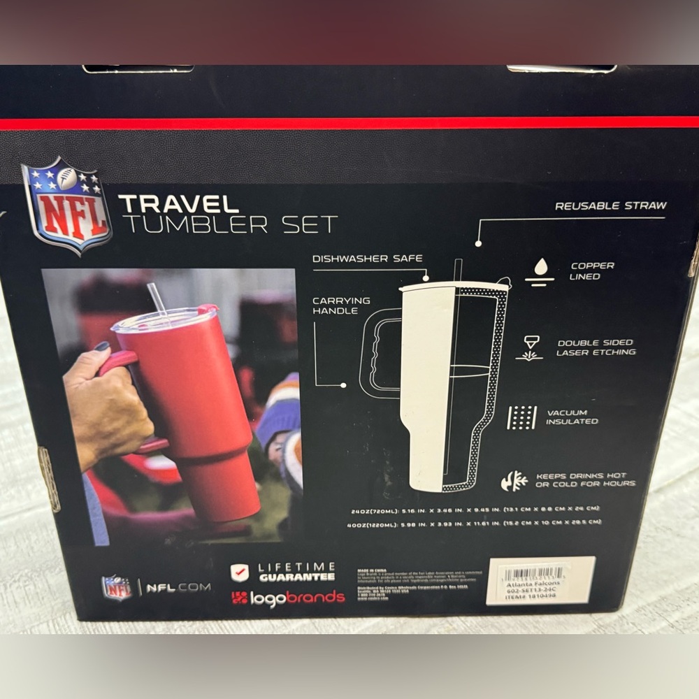 Atlanta Falcons NCAA 24/40oz Travel Tumbler No Lid Included New - Picture 6 of 8